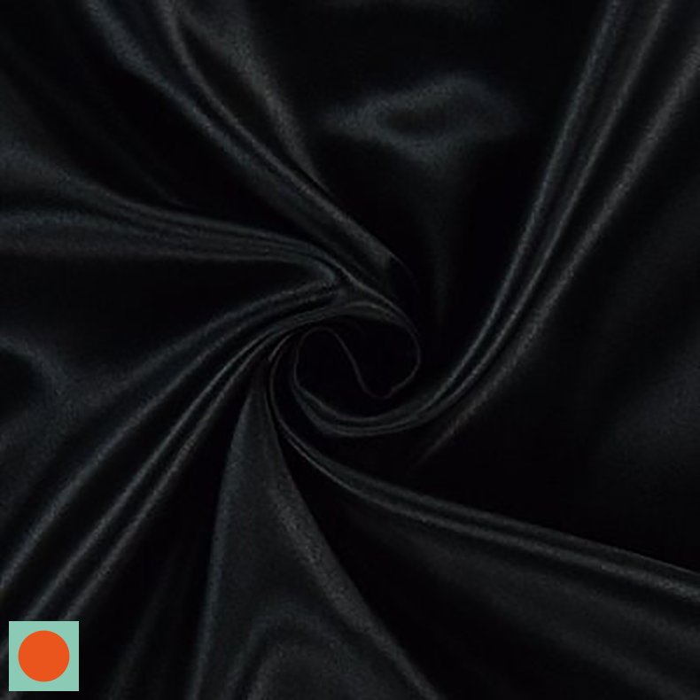 Satin 59,- Ensfarvet - Sort