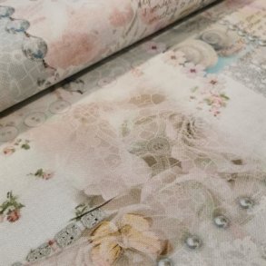 Kraftig bomuld 169,-  Foto print - Romantik rosa lyserd blomster roser