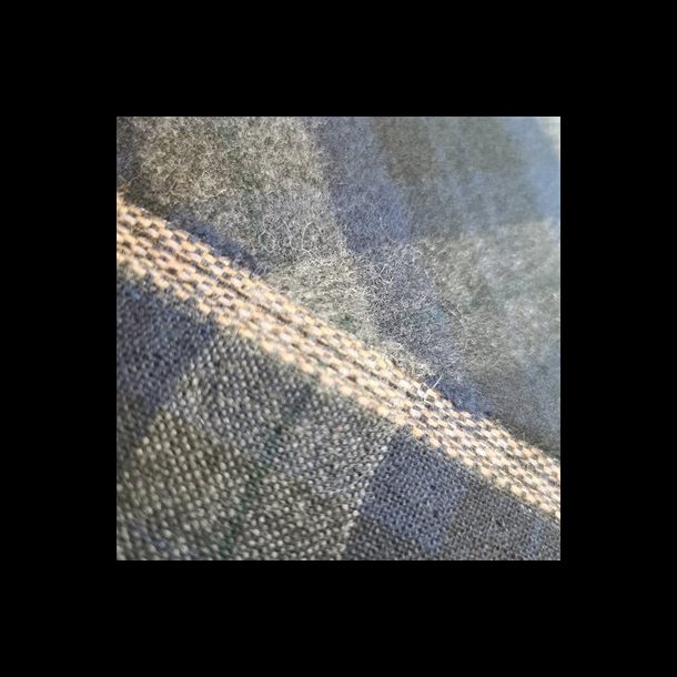 Jacquard Brokade // Skotsk Tern Brstet Bl Sort Gr 