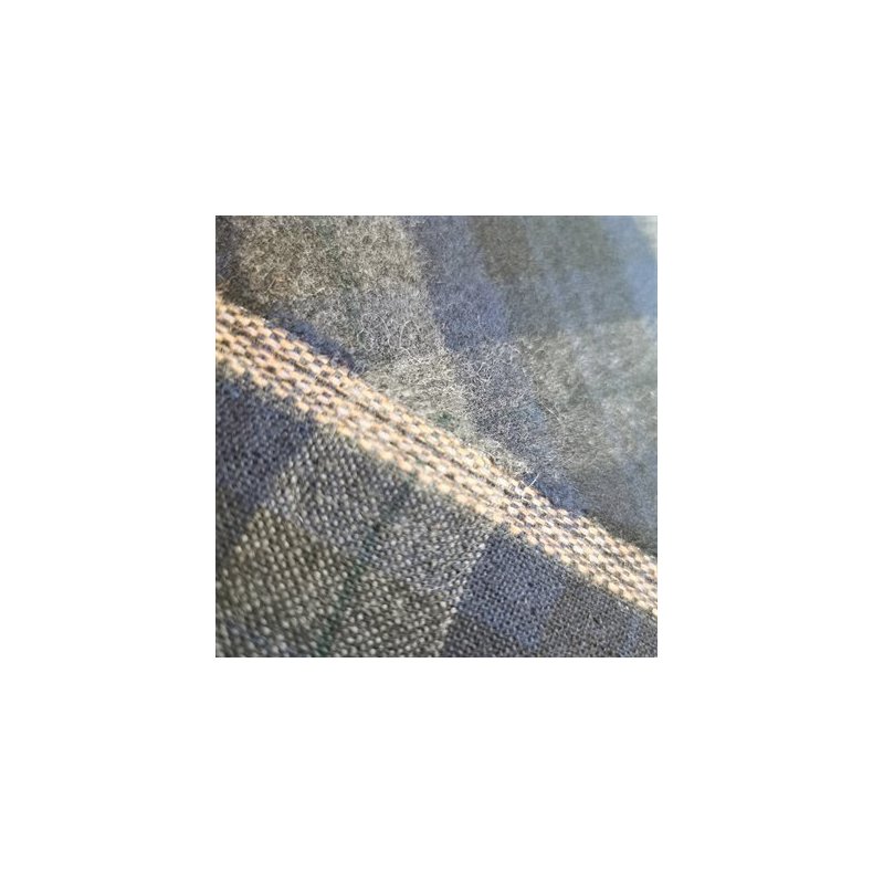 Jacquard Brokade // Skotsk Tern Brstet Bl Sort Gr 
