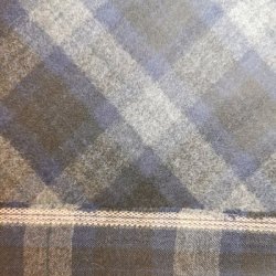 Jacquard Brokade // Skotsk Tern Brstet Bl Sort Gr 